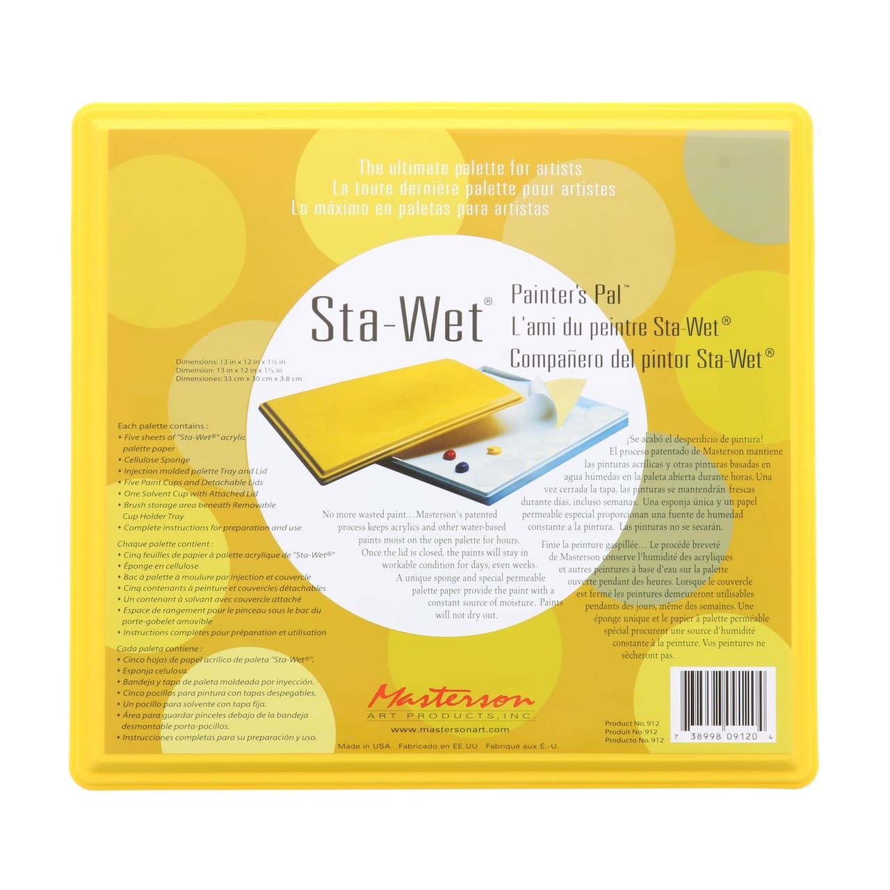 Masterson Sta-Wet® Painter's Pal Palette Kit